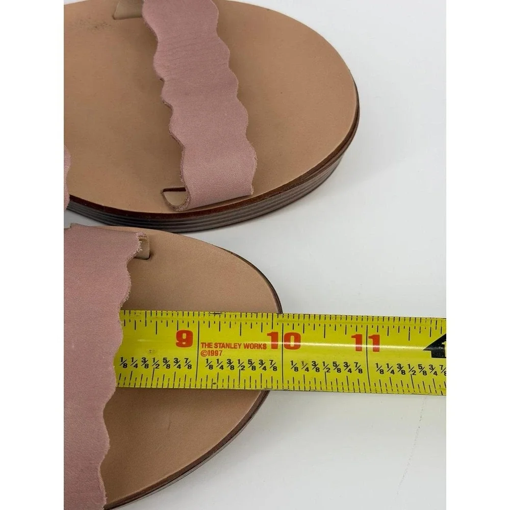 Sophia Milano Sandals, Rose Pink Flats Leather, Made in Italy, Women's Size 9.5